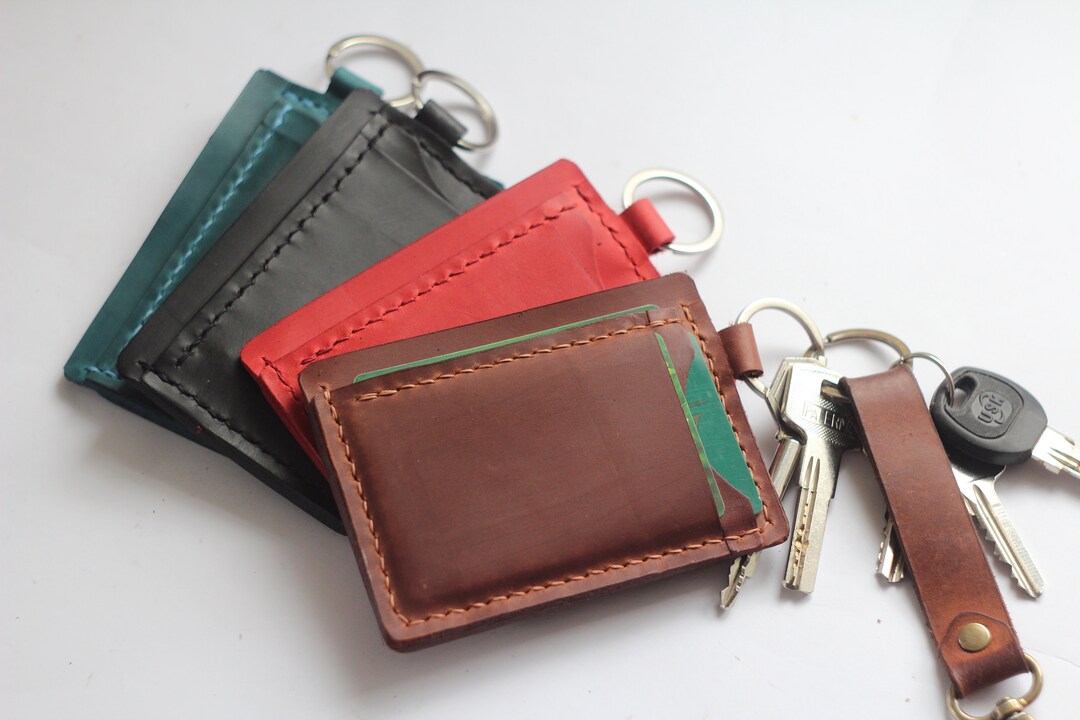 Keychain Card Holder, Keychain Wallet, Leather Keychain Wallet