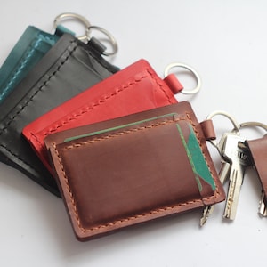 Cartera con llavero, Cartera de cuero con llavero, Cartera con llavero, Cartera personalizada, Regalo de cumpleaños
