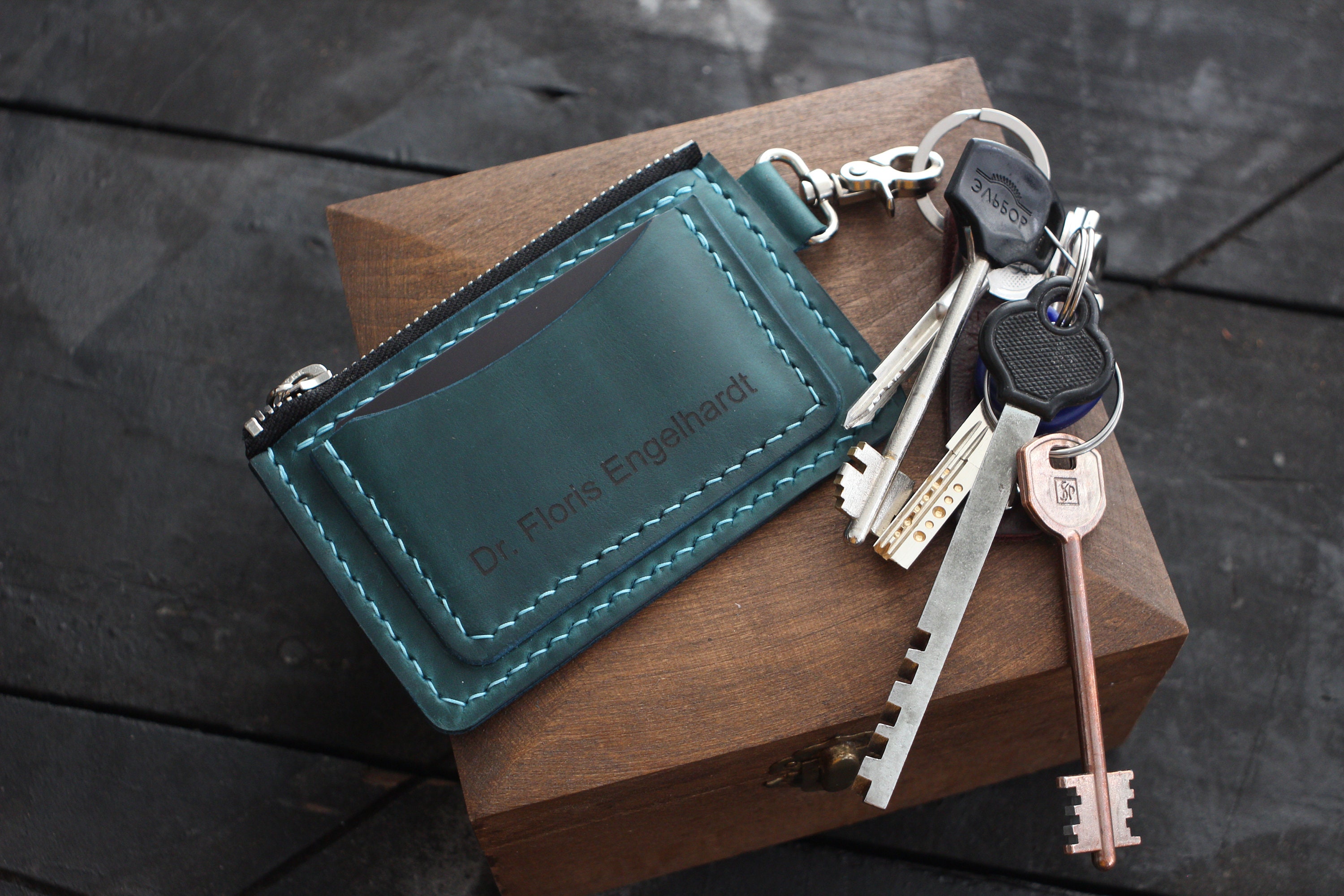 【BLACKPURPLE】23FW★ Accent card holder key ring BLACK PURPLE】Accent card holder key ring | OUR BRAND,BLACK