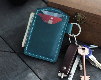 Leather Keychain Wallet, Keychain Card Holder, Personalised Keyring Wallet, Wallet Keychain, Leather Coin Purse, Card Holder Keychain