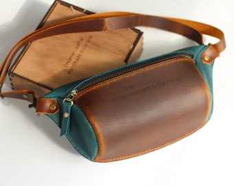 Fanny pack , leather belt bag, leather hip bag, belt bag waist bag bum bag  leather Crossbody pouch