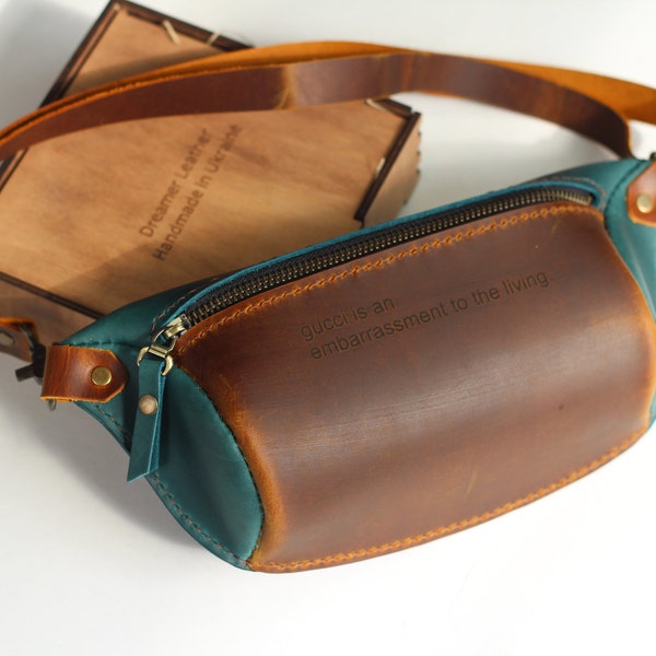 Fanny pack , leather belt bag, leather hip bag, belt bag waist bag bum bag  leather Crossbody pouch