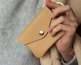Cartera de cuero para mujer, monedero pequeño, monedero, billetera suave personalizada, regalo para novia, billetera pequeña