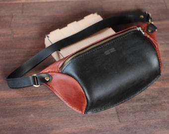 Leather Belt Bag, Hip bag,  leather hip bag, belt bag waist bag bum bag fanny bag leather Crossbody pouch,