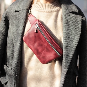 Gürteltasche, kleine Leder Fanny Pack, kleine Cross Body Bag, Leder Fanny Pack, kleine Tasche Unisex,Damen Tasche Leder,Leder Gürteltasche