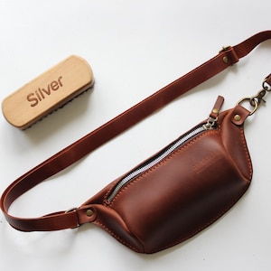 Fanny Pack  Leather Travel Belt Bag Personalized Unisex Crossbody Bag with Engraved Custom Color Leather Fanny Pack for Woman Gift for Man