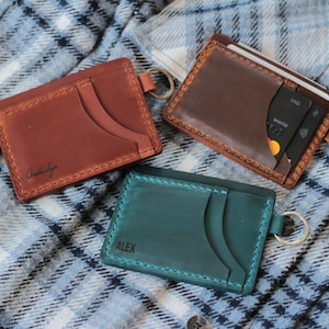 Kartenhalter, Schlüsselanhänger Brieftasche, Leder Schlüsselbund Kartenhalter, Personalisierte Schlüsselbund Brieftasche, Brieftasche Schlüsselanhänger, Leder Geldbörse, Geschenk für Ihn