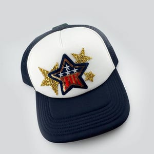 USA American Flag Star Patch Foam Trucker Hat