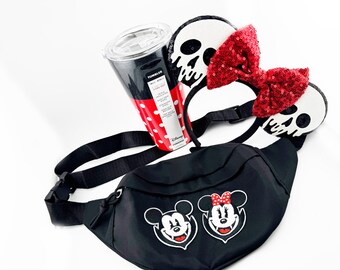 Mickey & Minnie Halloween Vampire Fanny Pack, Ears, and 16 oz Tumbler