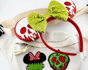 Poison Apple Minnie Ears Headband & Spooky Halloween Waist Bag | Snow White Inspired Disney Accessory