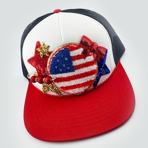 USA American FlagChenille Patch Foam Trucker Hat