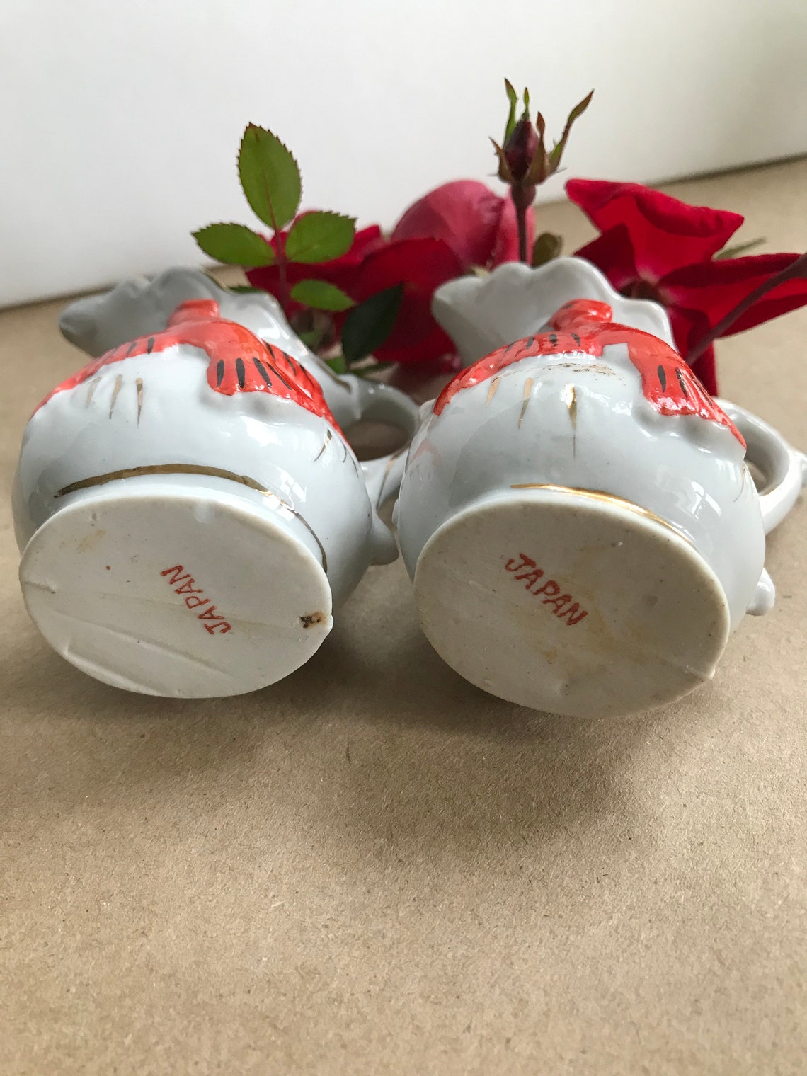 Two Vintage Miniature Pitchers Ceramic Made in Japan Dark Etsy