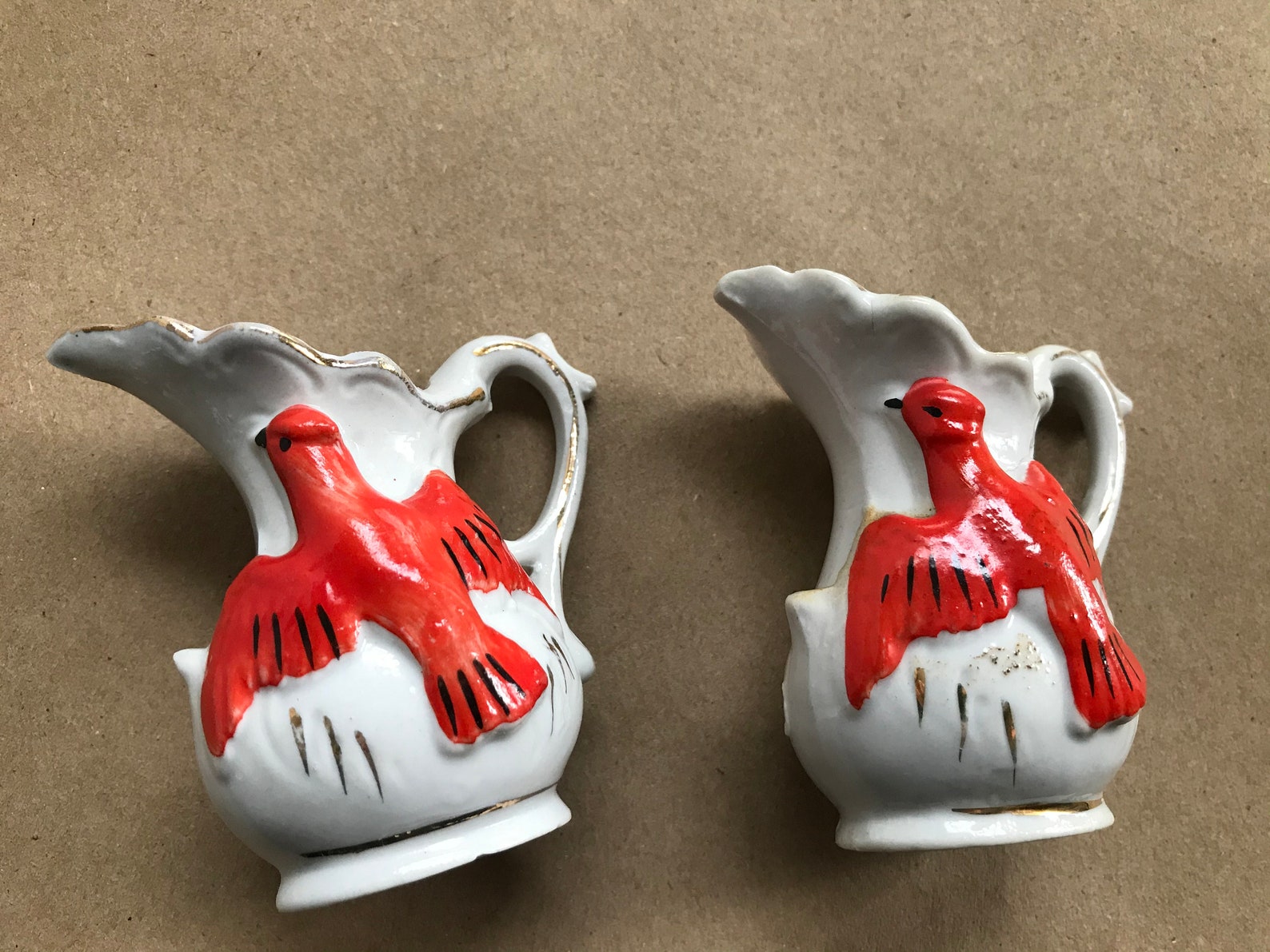 Two Vintage Miniature Pitchers Ceramic Made in Japan Dark Etsy