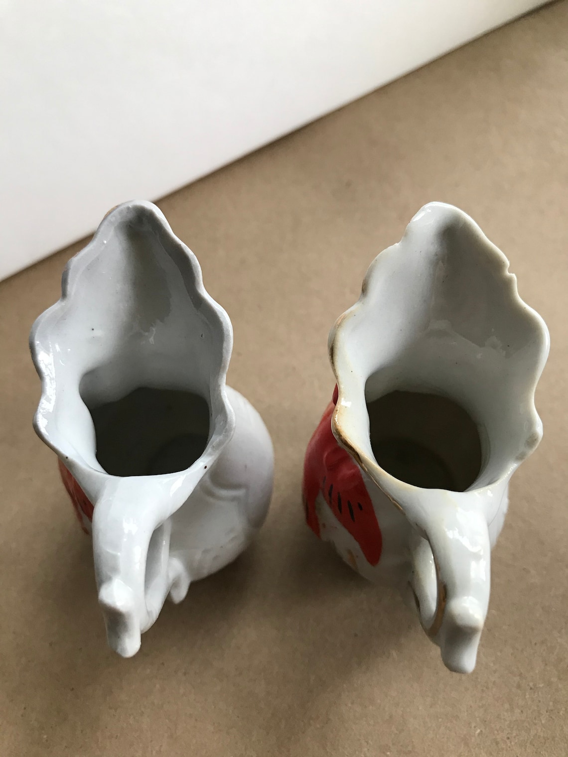 Two Vintage Miniature Pitchers Ceramic Made in Japan Dark Etsy