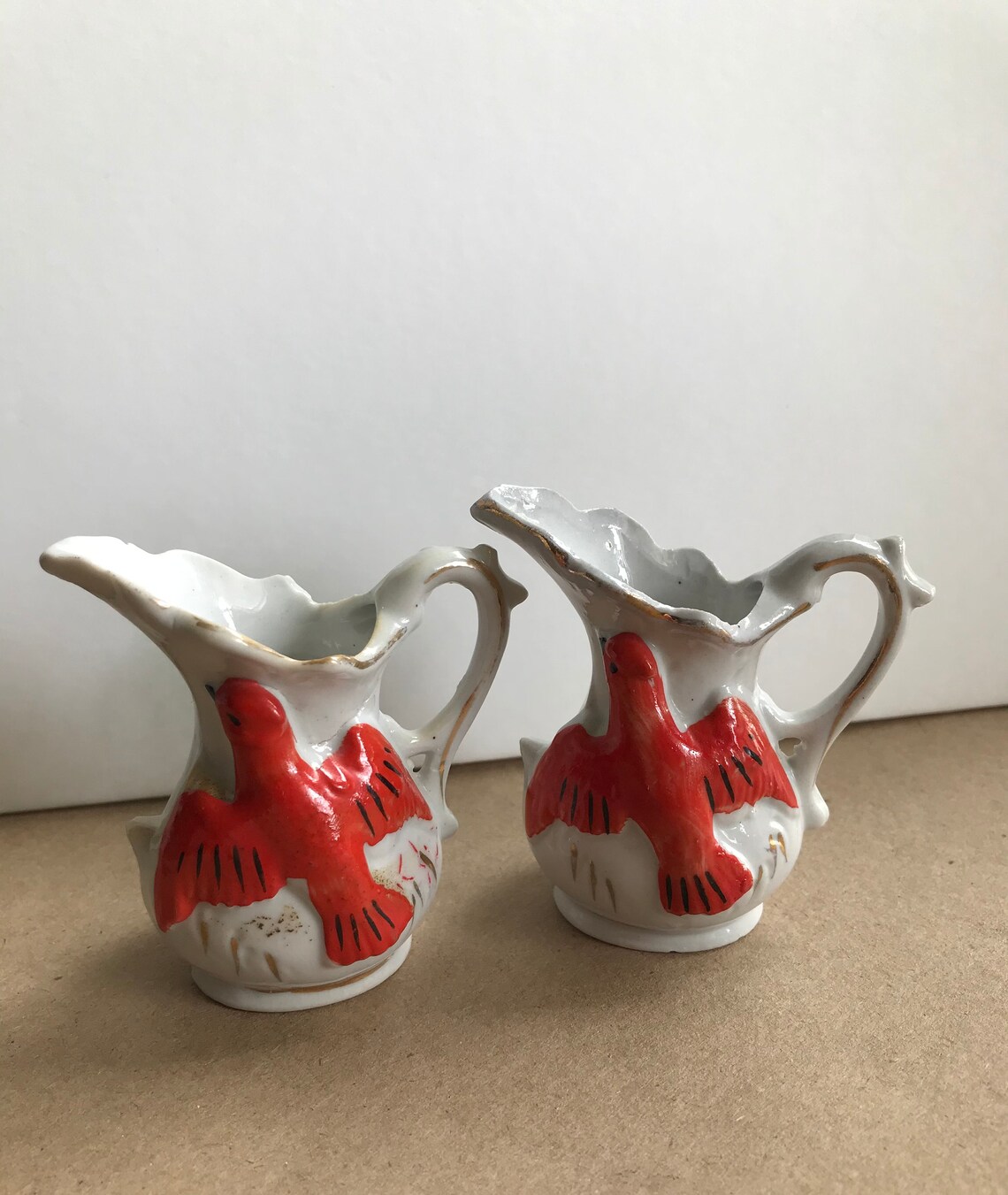 Two Vintage Miniature Pitchers Ceramic Made in Japan Dark Etsy