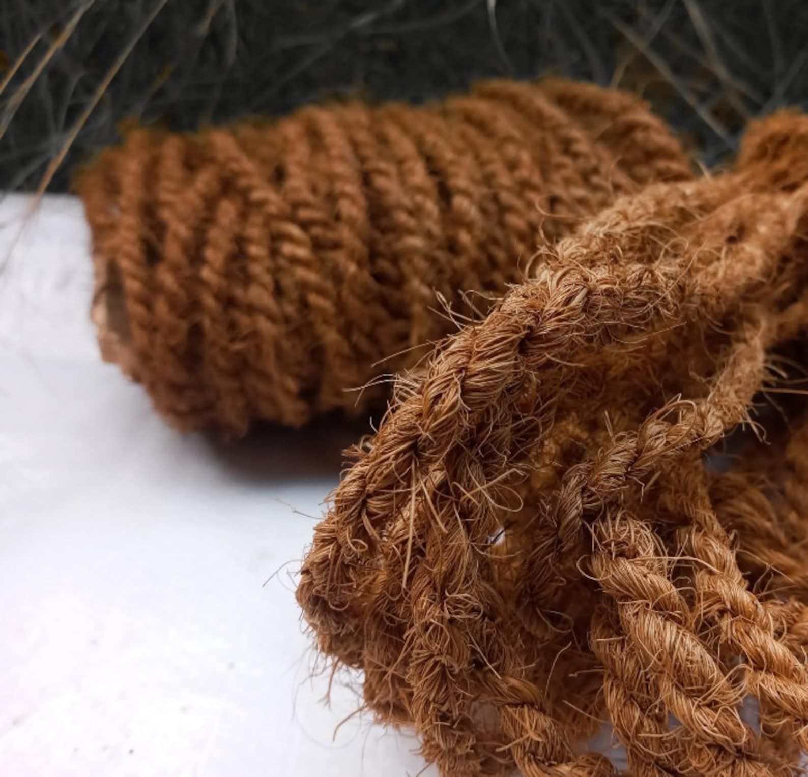 Coconut Fiber Rope Coir Natural Coconut Rope Handmade Fiber Etsy