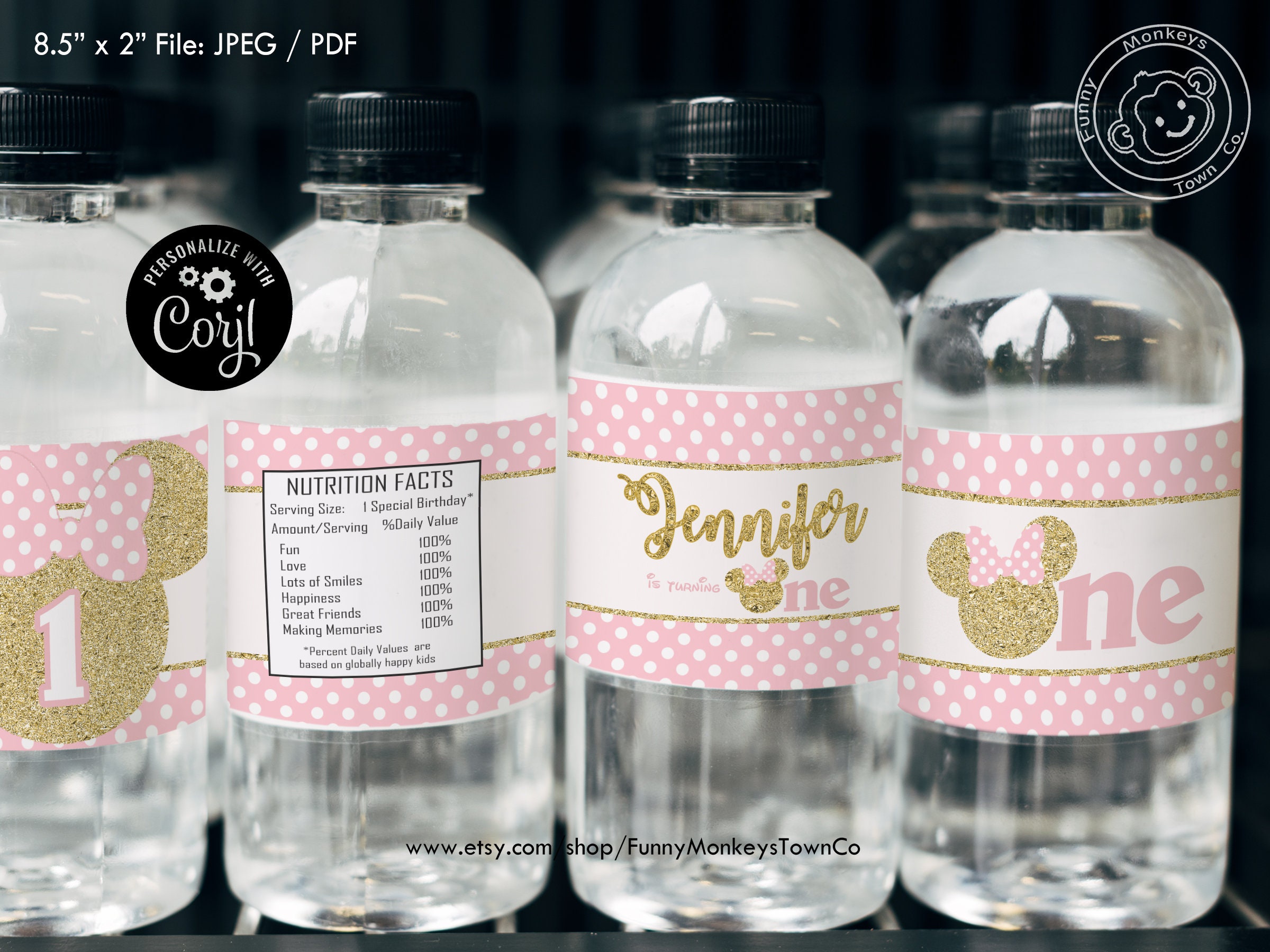 Minnie Mouse Water Bottle Labels – Candy Wrapper Store