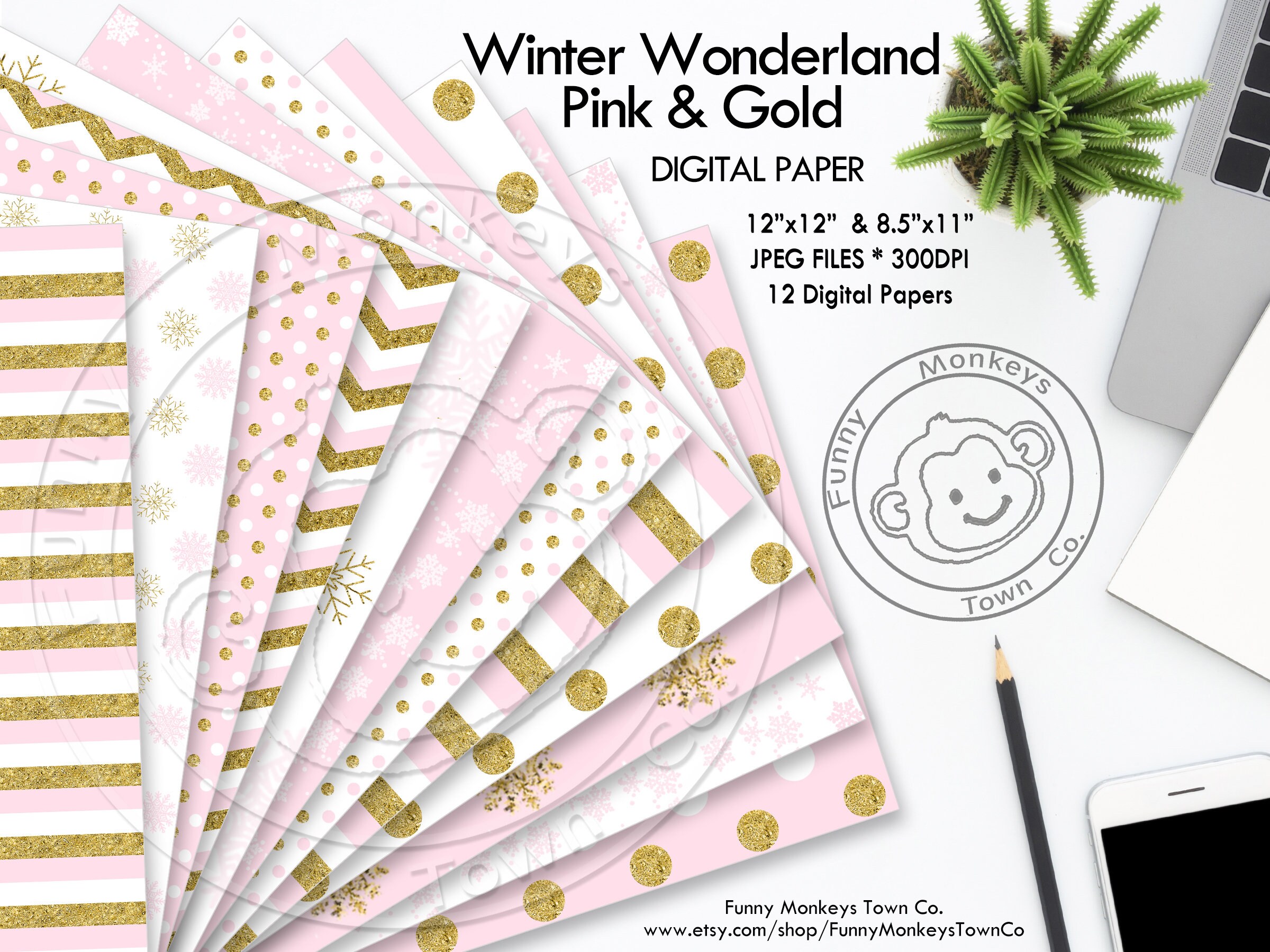 Sweet Christmas scrapbook paper 12x12, digital scrapbooking paper, royalty  free- Instant Download