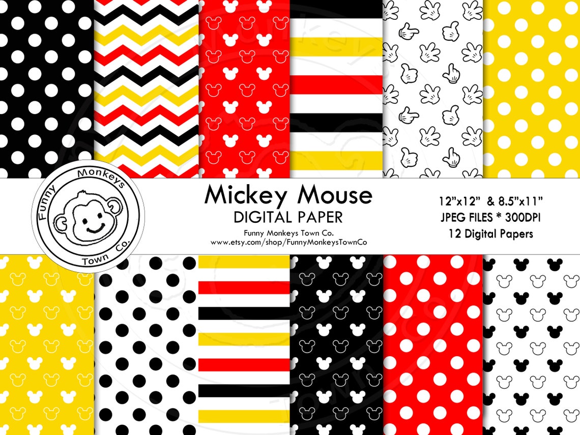 MINNIE Mouse Digital Paper Instant Download Printable or - Etsy