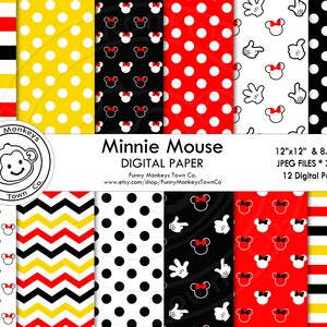 MINNIE Mouse Digital Paper Instant Download Printable or - Etsy