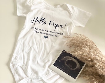 Schwangerschaftsverkündung Du wirst Papa Vater Bügelbild Body Hallo Papa Baby Schwangerschaft Geschenk