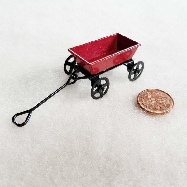 Miniature Red Wagon, REd Metal Wagon, Child's Pull Wagon, Little Red Wagon, MF102