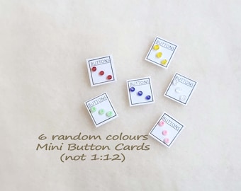 Miniature Button Cards, 6 random colours, MS113