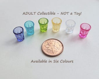 Set of Four Miniature Dollhouse Cups, various colours, Adult Collectible – NOT A TOY,   MK119B-P