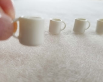 Miniature Glass Name Coffee Mug Cup Gift Novelty White Blue Small Mini Tiny RARE 