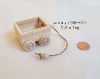 Tiny Unfinished Wood Wagons, Cedar Wagon,  for Adult Collectors