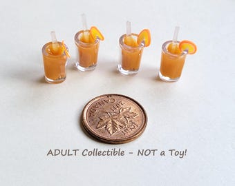Miniature Resin Orange Juice Cups, Hand Crafted, Adult Collectible – NOT A TOY,   MK144
