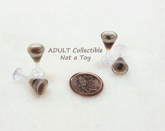 Miniature Resin Martinis, Hand Crafted, 2pc,  for Adult Collectors