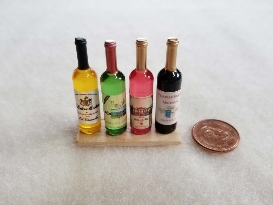Miniature Wine Bottles, Dollhouse Wine Bottle, MK140 Etsy