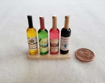 Miniature Wine Bottles, Dollhouse Wine Bottle, MK140