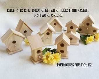 Unfinished Little Cedar Birdhouses, Multiple Styles, 1pc, WBH104