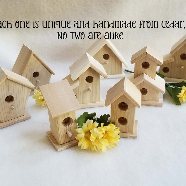 Unfinished Little Cedar Birdhouses, Multiple Styles, 1pc, WBH104