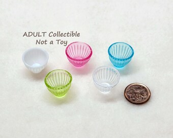 Miniature Resin Fluted Bowl, various colours, for Adult Collectors