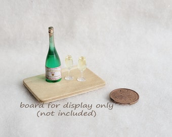 Miniature Champagne Bottle with 2 Glasses, 3pc, MK137