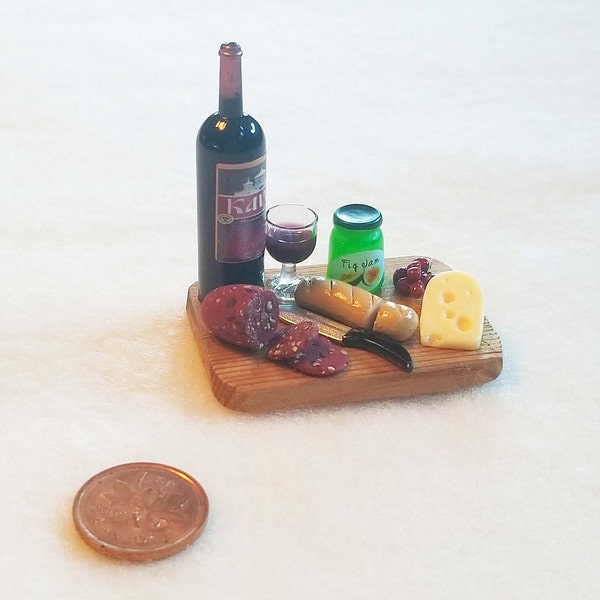 Miniature Charcuterie Board, Cheese, with RED Wine, Meat, Jam, Cheese, Fruit Plate, MK158B
