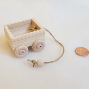 Tiny Unfinished Wood Wagons, Cedar Wagon, 1pc, WW101C