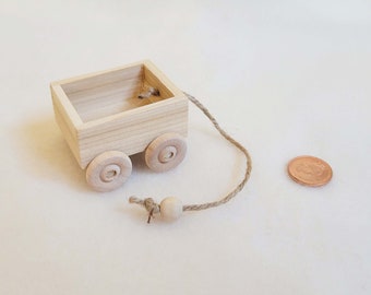 Tiny Unfinished Wood Wagons, Cedar Wagon, 1pc, WW101C
