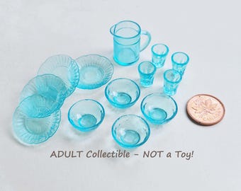 Hand Crafted Miniature Dishes Set, Resin, 13pcs, Adult Collectible - NOT A TOY,   MK197
