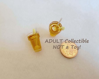 Miniature (Large) Iced Tea Drinks, Dollhouse Drinks, Adult Collectible, NOT a Toy!  MK163