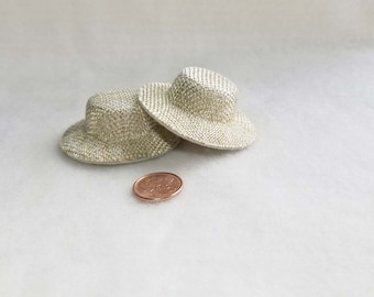 Woven Faux "Straw Look" Hats, 2.25", Felt Lined, for Dolls, Bears, Bunnies, 2 pc, MH103