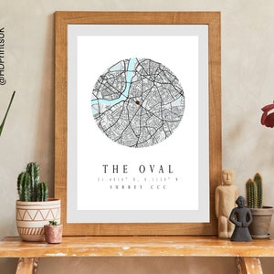 The Oval Cricket Ground - kaartposter - Surrey - Engeland - wanddecoratie - verjaardagskaart - digitaal