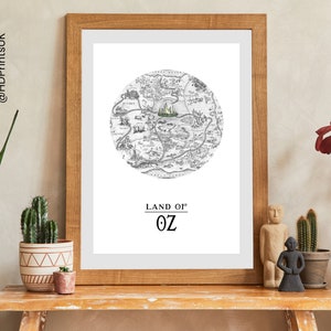 O Mágico de Oz - A Terra de Oz e Mapa da Cidade Esmeralda - Pôster de Filme - Presente Perfeito para qualquer Fã de O Mágico de Oz e Wicked - Cartão de Aniversário