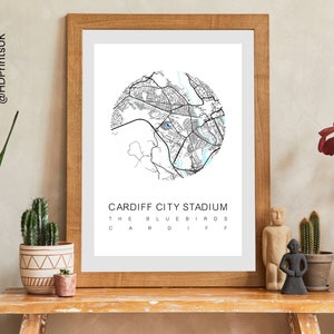 Cardiff FC - Cardiff City Stadium - Perfect Gift for Football Fans - Map Poster - Wall Decor - Digital - Birthday Card