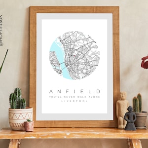 Liverpool FC - Anfield Stadium - LFC - perfect cadeau voor voetbalfans - kaartposter - The Reds - muurdecoratie - verjaardagskaart - digitaal