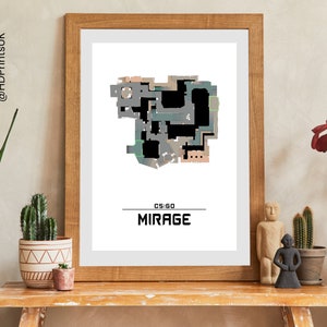CS:GO - Counter-Strike - Mirage-kaartposter - Videogamekaart - de_mirage - perfect cadeau - muurdecoratie - verjaardagskaart - digitaal