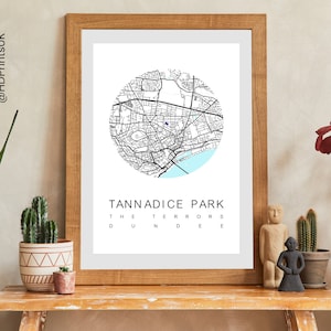 Dundee United - Tannadice park - Perfect Gift for Football Fans - Map Poster - Wall Decor - Birthday Card - Digital